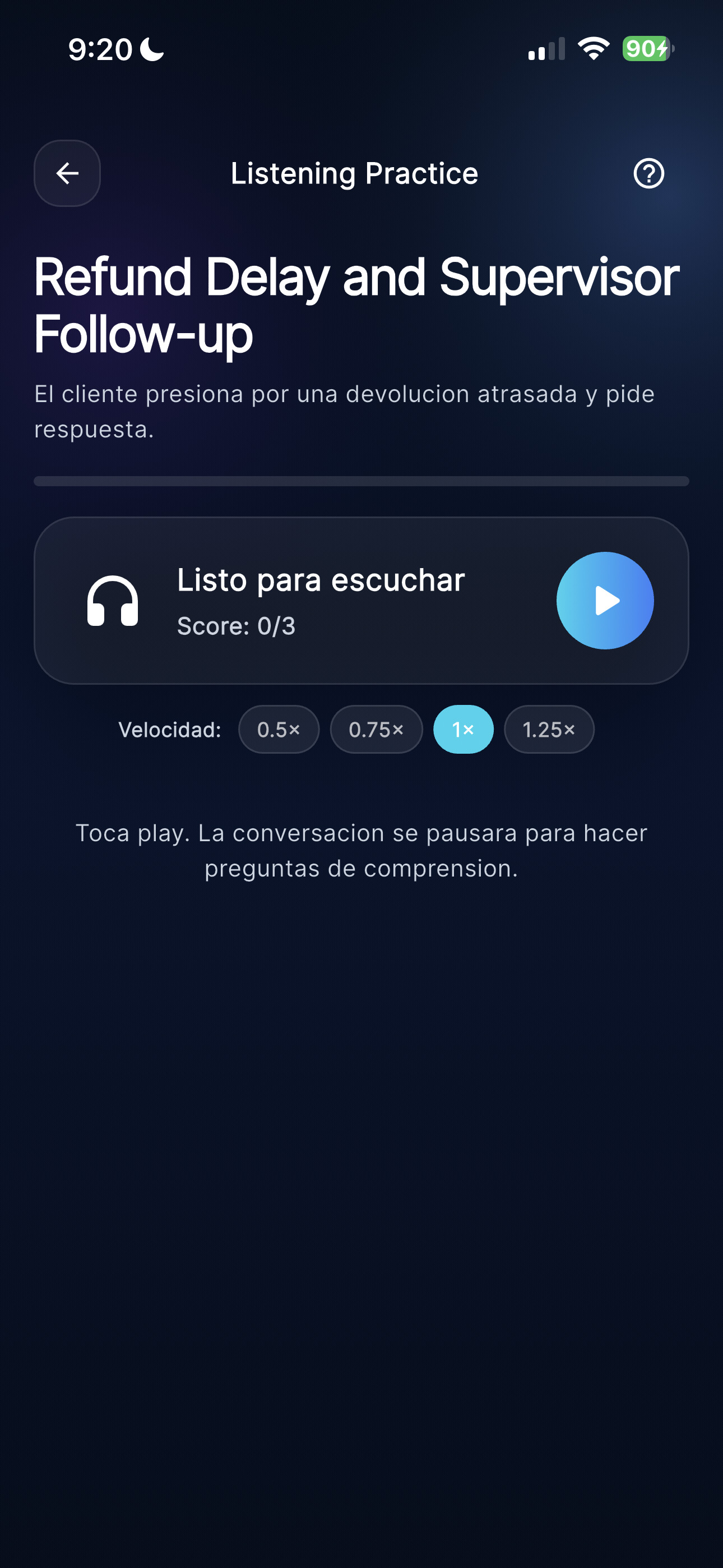 Práctica de comprensión auditiva